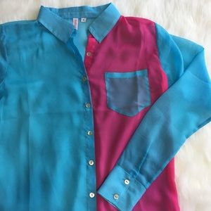 Split Color Blouse Penshoppe